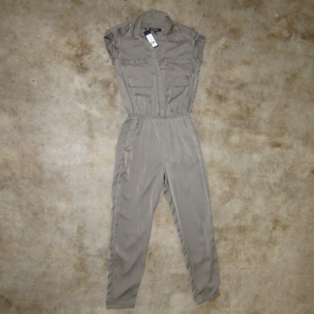 Dynamite Green Satin Jumpsuit